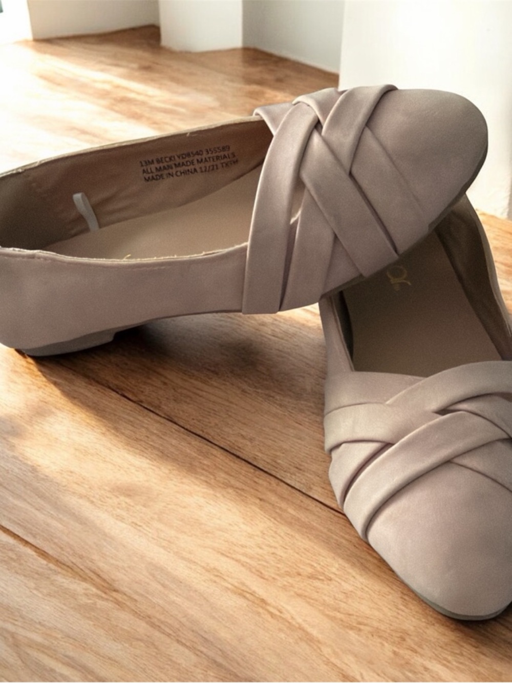 Girls Taupe Knotted Ballet Flats